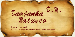 Damjanka Malušev vizit kartica